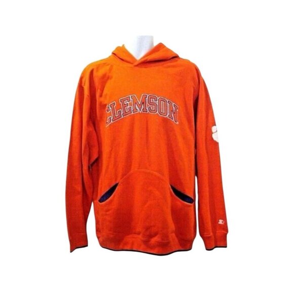 Clemson Tigers College Team Starter Orange Pullover Hoodie Sweatshirt Men Large - Picture 1 of 8